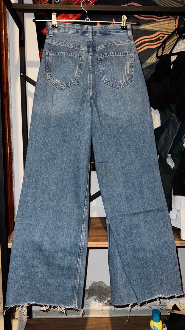 Kadın Geniş Kesim  Kot Pantolon - Görsel 2