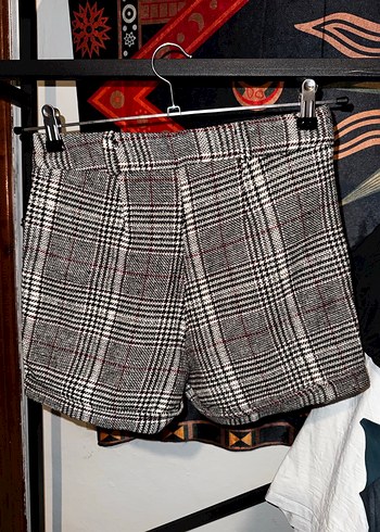 Gri Ekose Mini Şort - Görsel 2