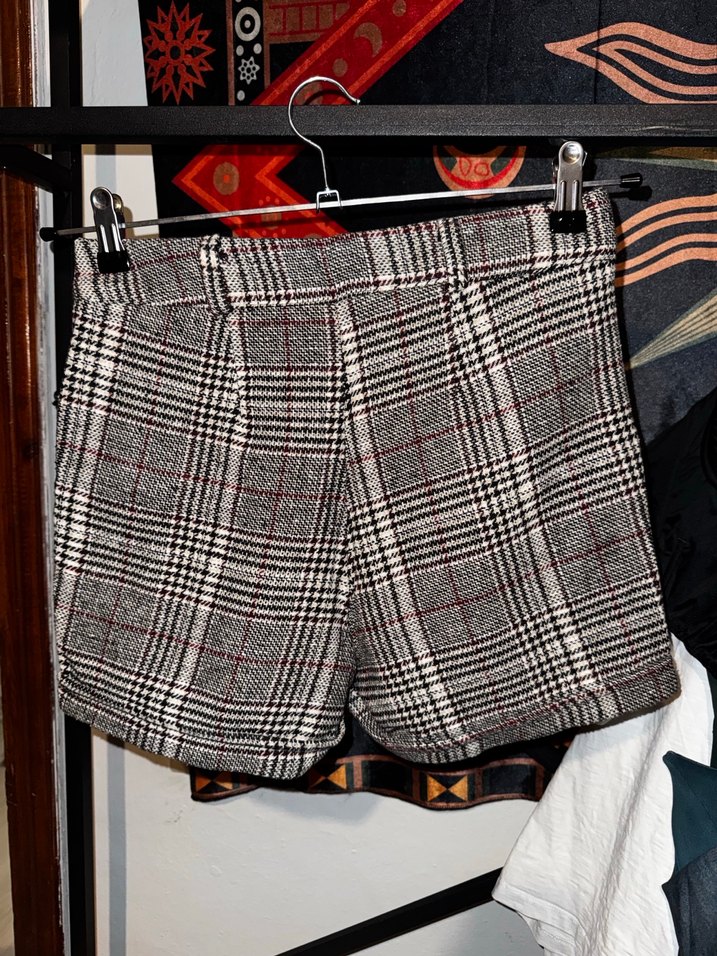 Gri Ekose Mini Şort - Görsel 2