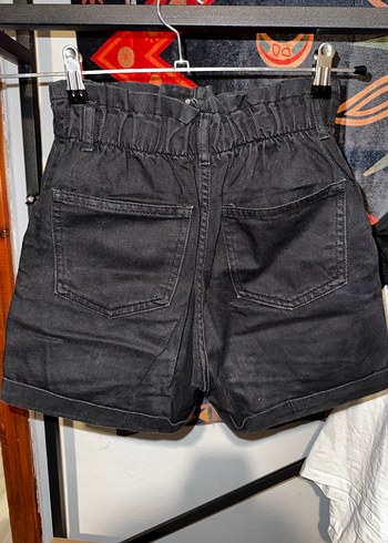 Kadın Siyah Kısa Denim Şort - Görsel 2