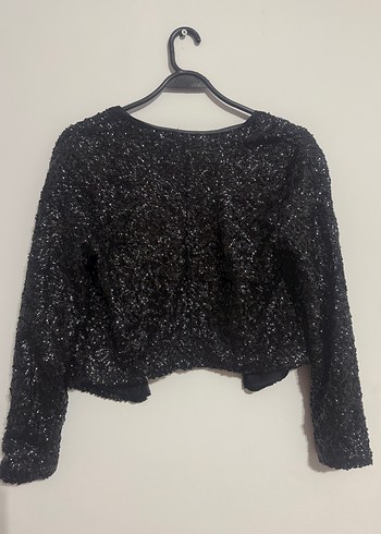 Siyah Uzun Kollu bolero - Görsel 2