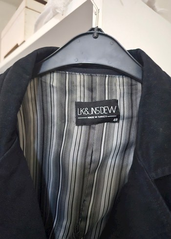 Siyah Keten Düğmeli Erkek Ceket - Görsel 2