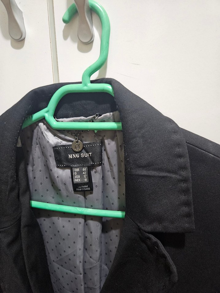 MNG Suit Kadın Ceket - Siyah, Biker Stili - Görsel 3