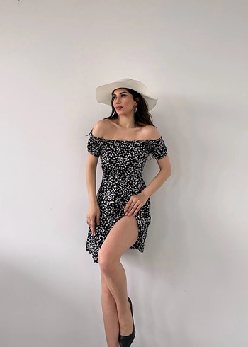 Madonna Yaka Çiçek Desenli Elbise - Görsel 2