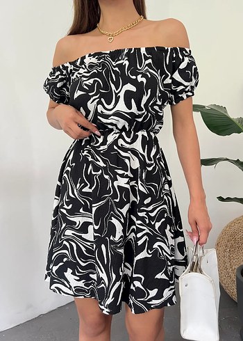 Madonna Yaka Çiçek Desenli Elbise - Görsel 2