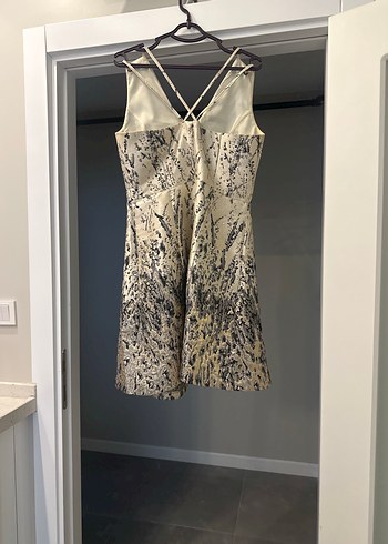 Yılan Desenli V Yaka Kolsuz Midi Elbise - Görsel 2