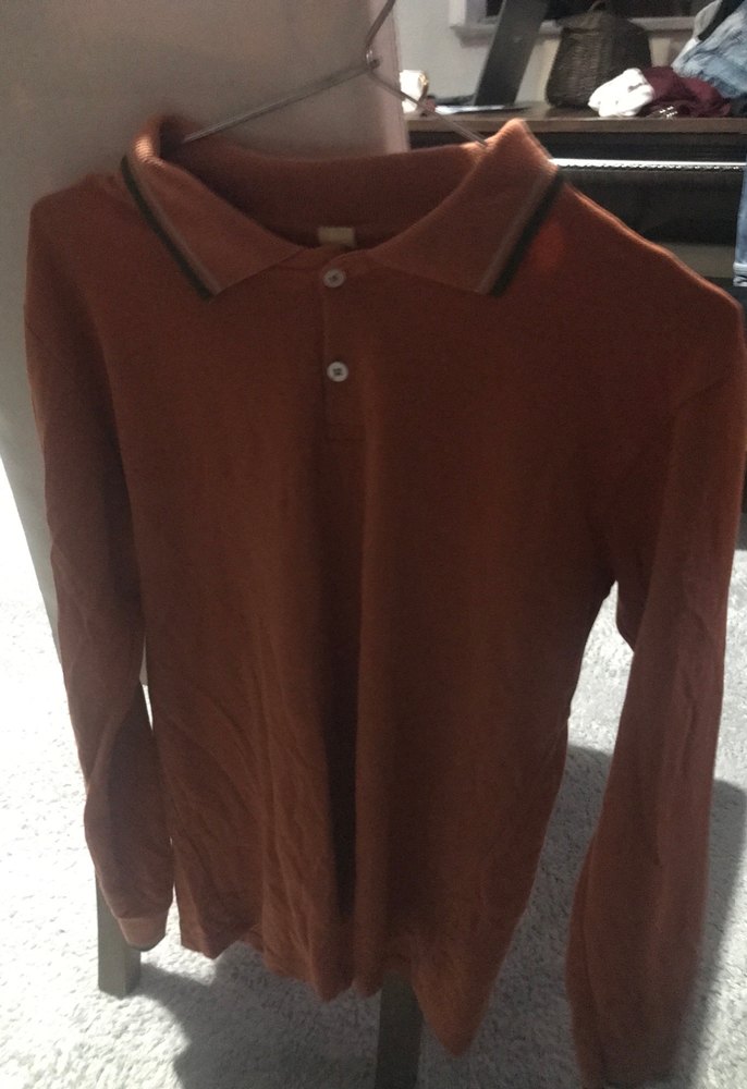 Uzun Kollu Kahverengi Süet Polo Tişört - Görsel 2