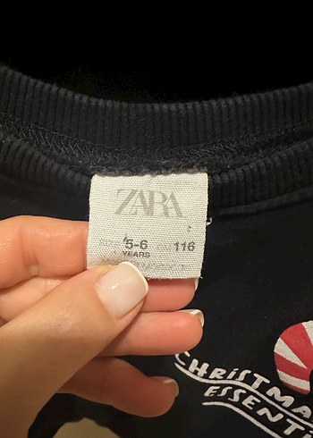 Zara Erkek Çocuk Siyah Baskılı Sweatshirt - Görsel 4