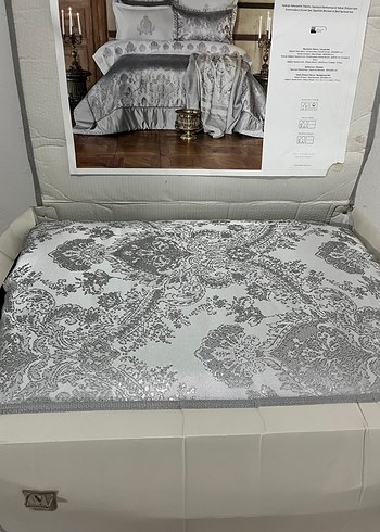 Gri Nakışlı Nevresim ve Çarşaf Takımı - Görsel 2