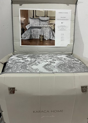 Gri Nakışlı Nevresim ve Çarşaf Takımı - Görsel 4