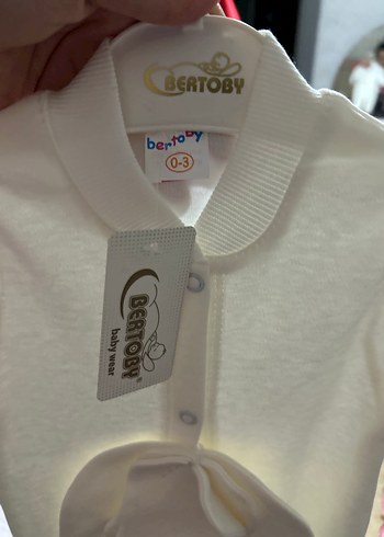 Beyaz Pamuklu Bebek Hastane Kıyafeti - Görsel 3