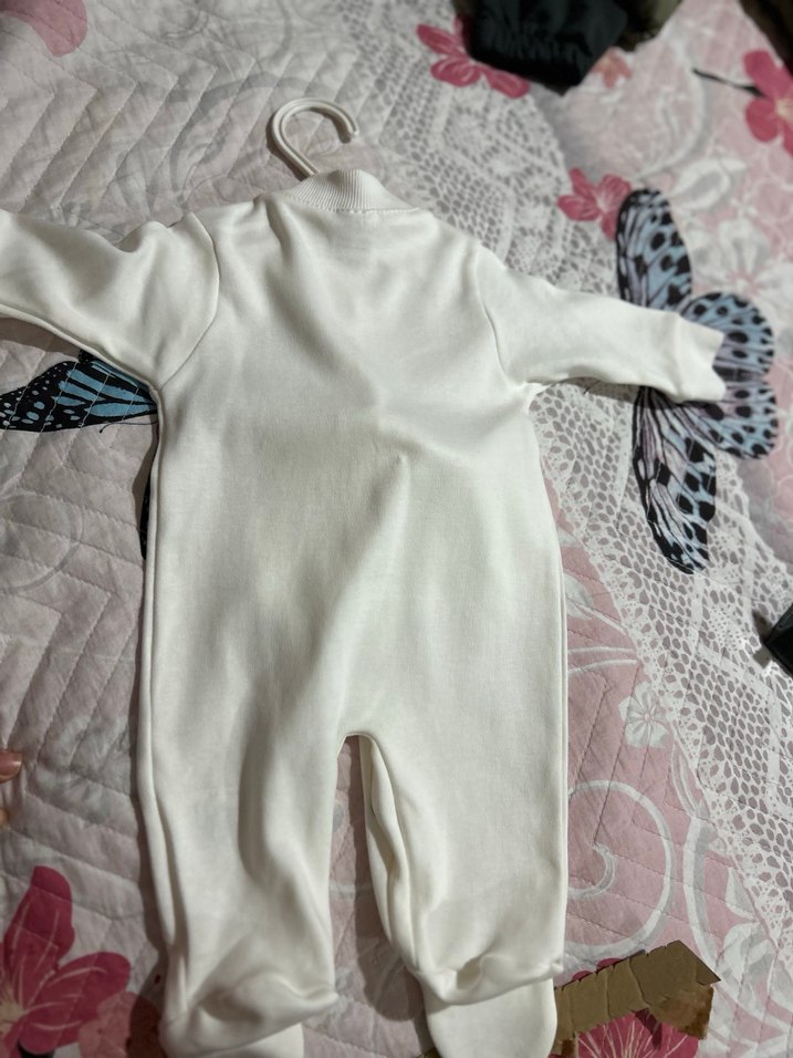 Beyaz Pamuklu Bebek Hastane Kıyafeti - Görsel 4