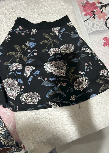 Çiçek Desenli Bohem Mini Etek - Görsel 2