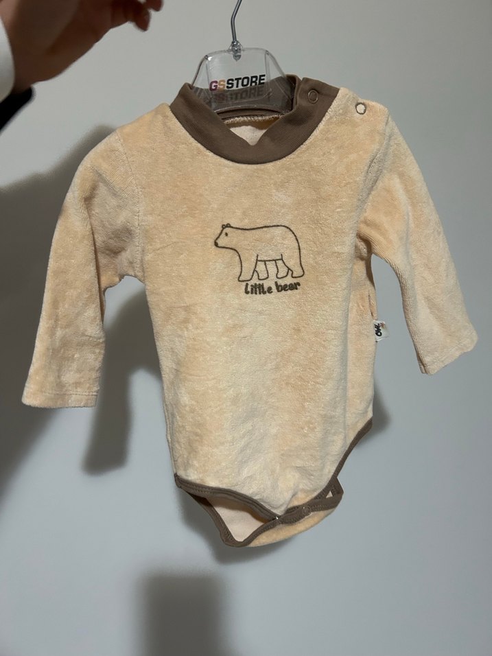 Uzun Kollu Örme Bebek Body - KahverengiTurkuaz - Görsel 4