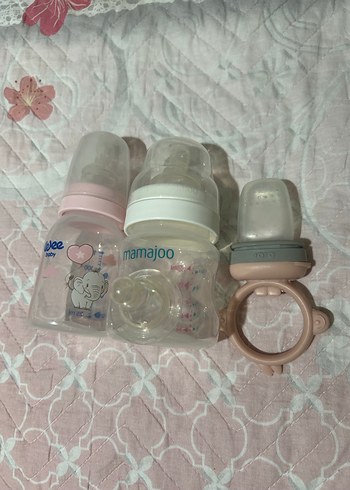 Mamajoo Pembe Bebek Biberonu ve Emzik Seti - Görsel 2