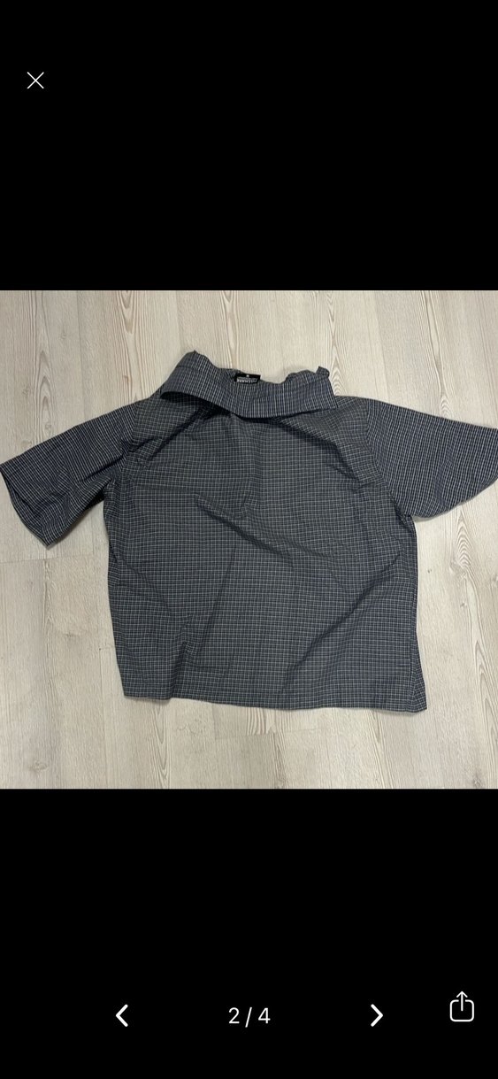 cizgili cropped gomlek - Görsel 2