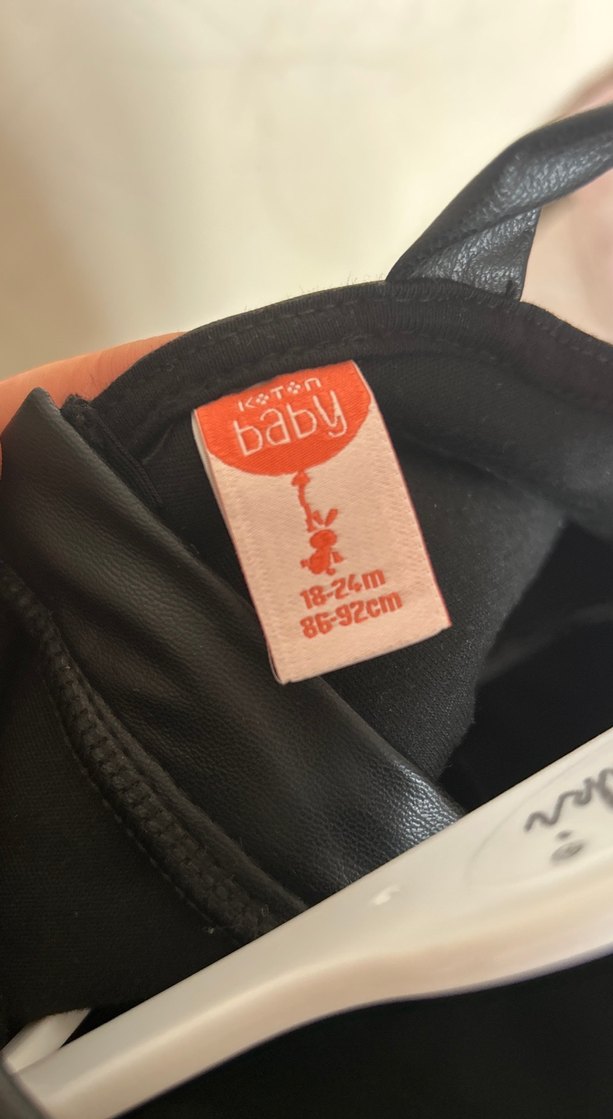 Kız Çocuk Siyah Deri Sleevless Elbise - Görsel 3