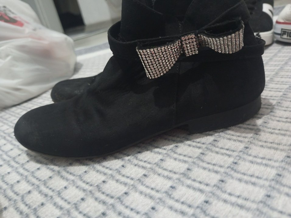 çocuk Siyah Lastik Topuklu Goth Çizme - Görsel 2