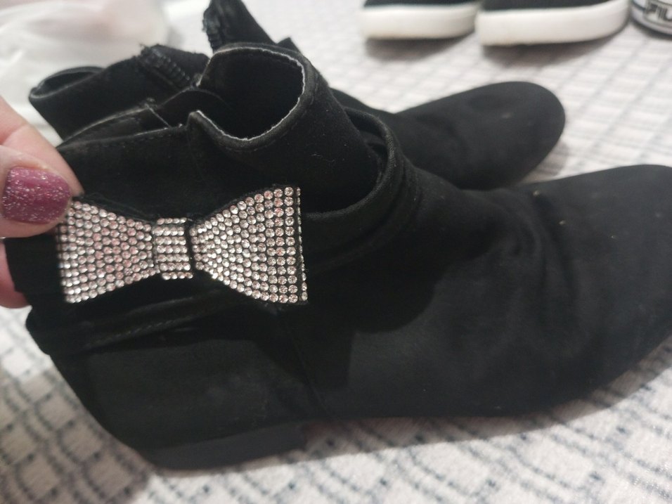 çocuk Siyah Lastik Topuklu Goth Çizme - Görsel 4