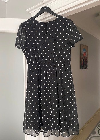 Siyah Puantiyeli Midi Elbise - Görsel 2
