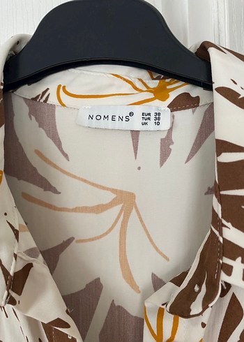 Kahverengi V Yaka Midi Bohem Elbise - Görsel 4