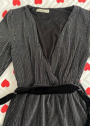 V Yaka Pilili Strappy Gri Abiye Elbise - Görsel 4