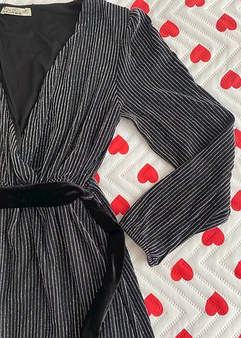 V Yaka Pilili Strappy Gri Abiye Elbise - Görsel 5