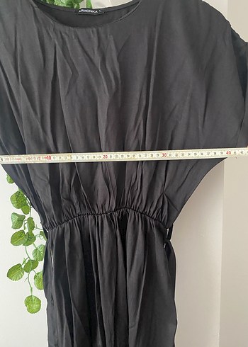 Siyah Keten Salaş Uzun Elbise - Görsel 4