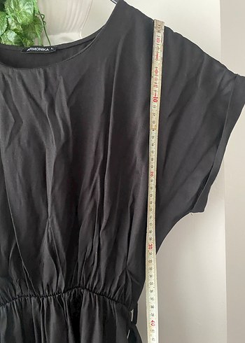 Siyah Keten Salaş Uzun Elbise - Görsel 8