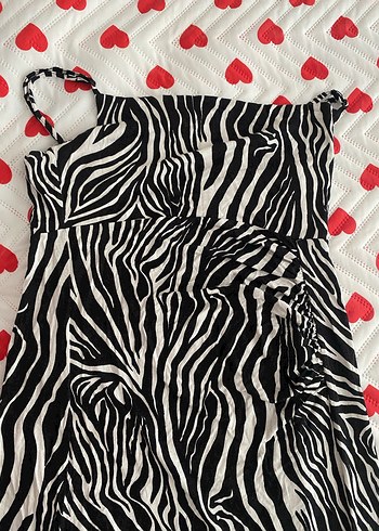 Zebra Desenli Uzun Elbise - Görsel 7