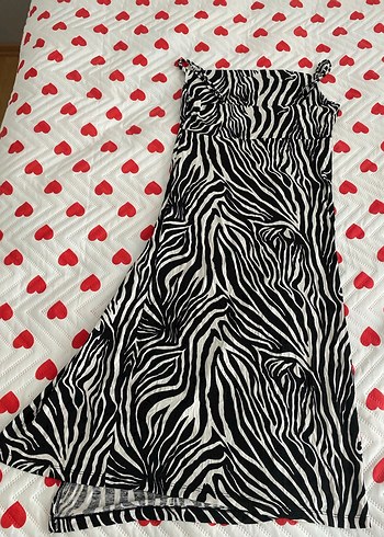 Zebra Desenli Uzun Elbise - Görsel 3