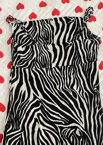Zebra Desenli Uzun Elbise - Görsel 2