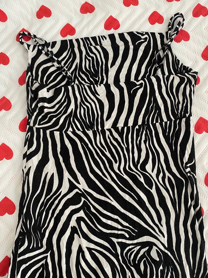 Zebra Desenli Uzun Elbise - Görsel 2