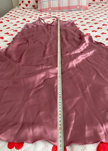 Bordo Parlak Uzun Askılı Bohem Gecelik - Görsel 5