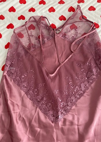 Bordo Parlak Uzun Askılı Bohem Gecelik - Görsel 10