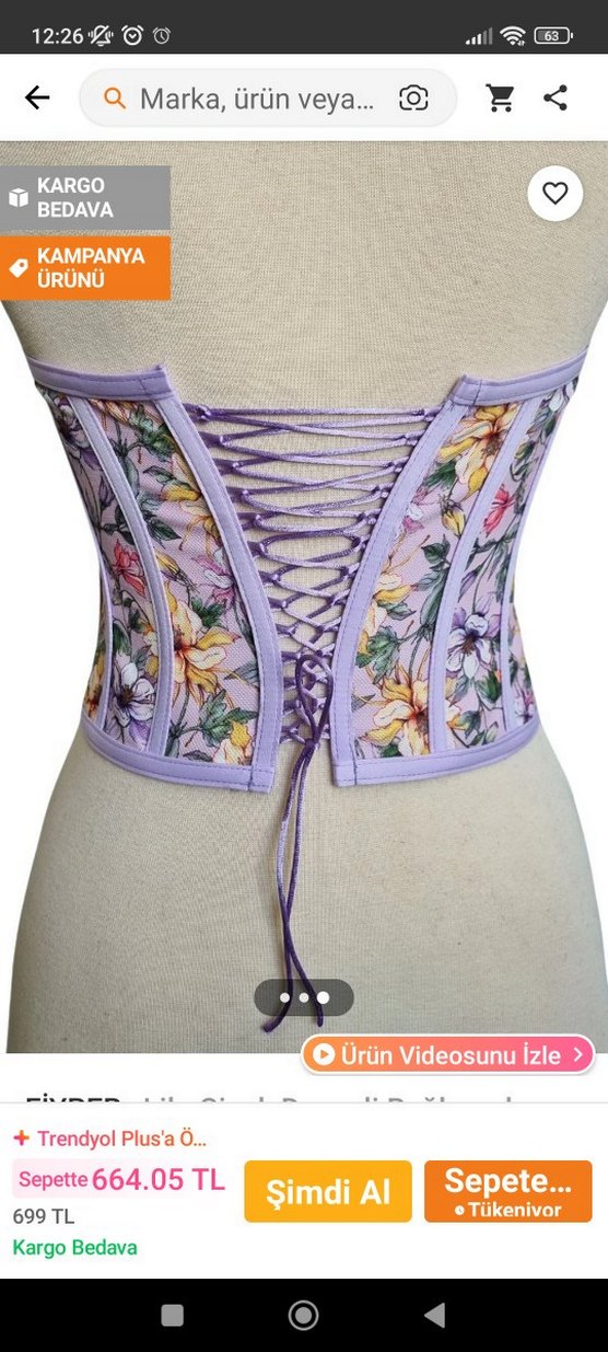 Bohem Mor Çiçek Desenli Straplez Büstiyer - Görsel 2