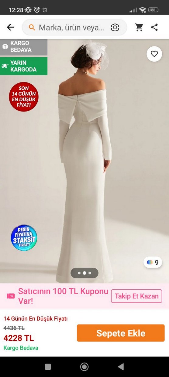 Beyaz Uzun Kollu Drapeli Uzun Abiye Elbise - Görsel 2