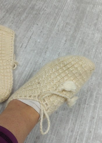 Beyaz Örgü Kız patik - Görsel 2