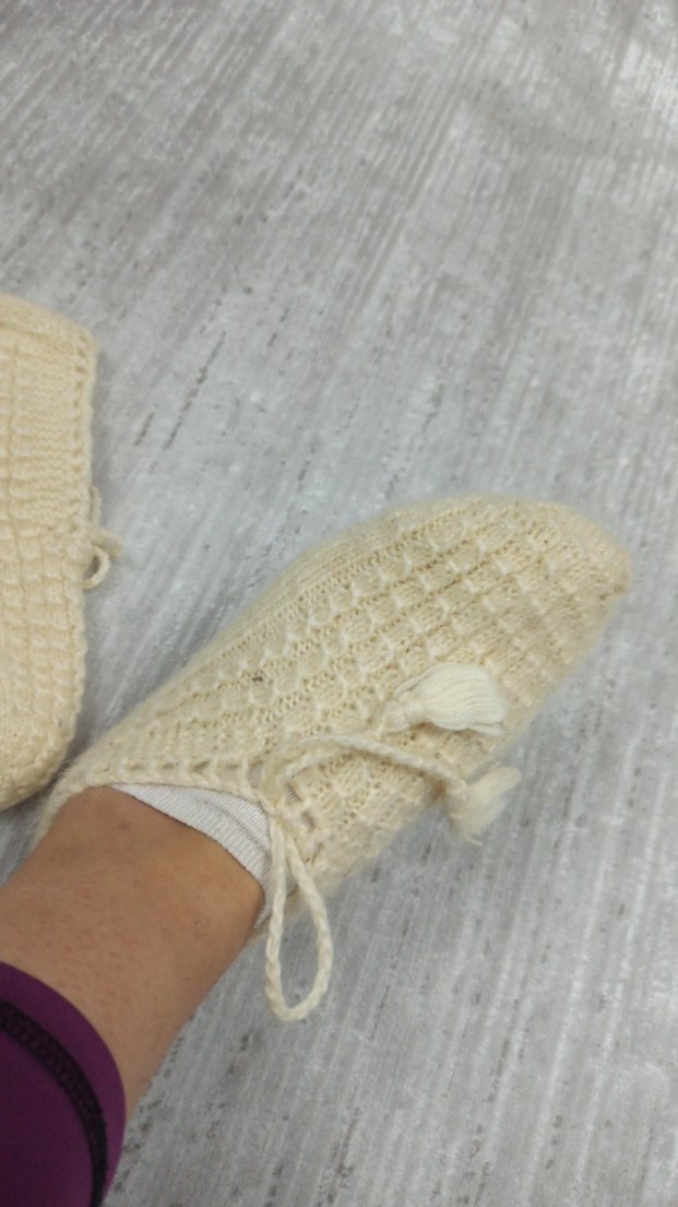 Beyaz Örgü Kız patik - Görsel 2