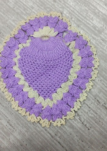 Mor ve Krem Renkli Örgü Banyo Süngeri - Görsel 4