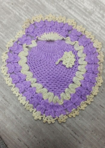 Mor ve Krem Renkli Örgü Banyo Süngeri - Görsel 2