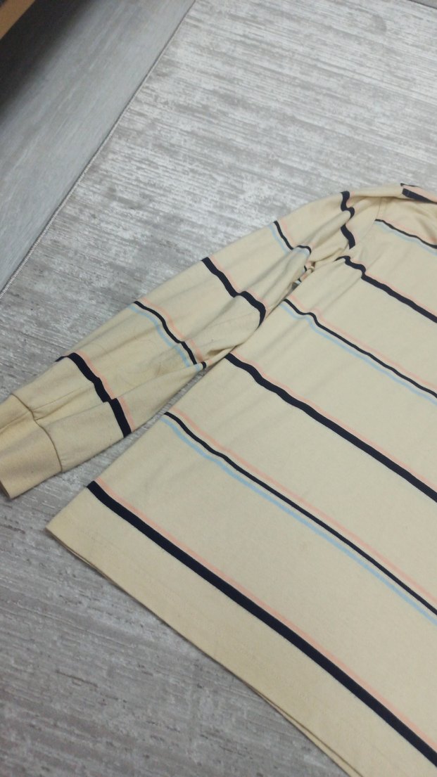 Uzun Kollu Bej Erkek Polo Tişört - Görsel 3