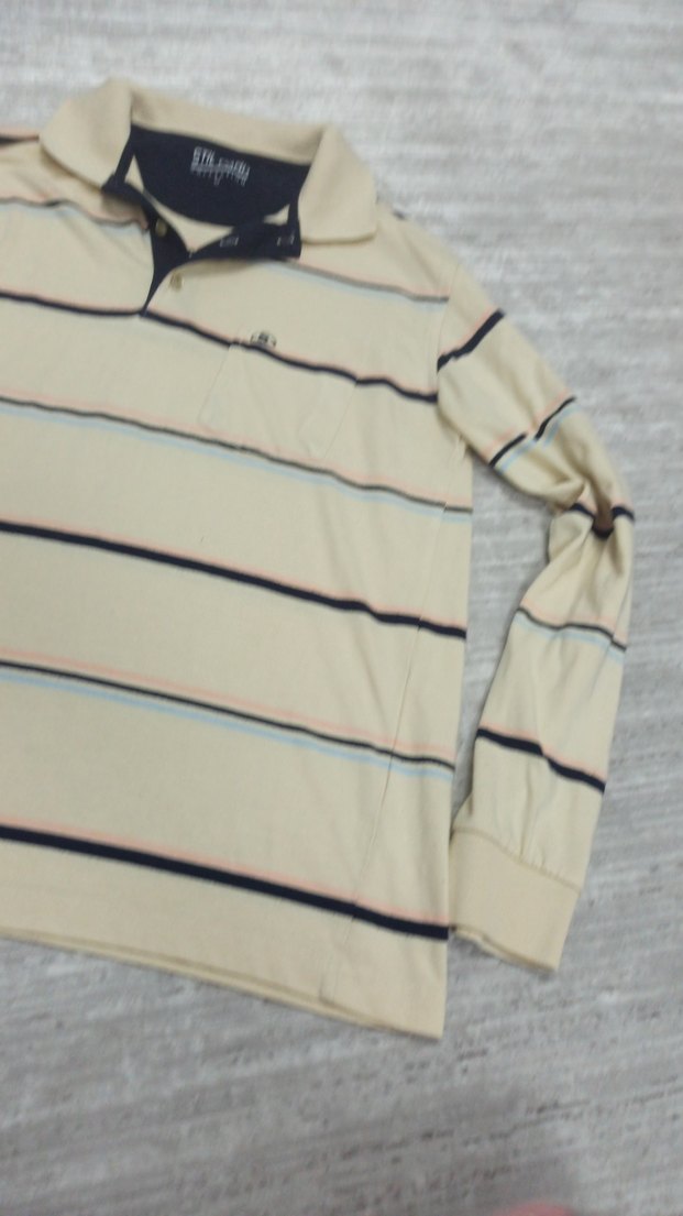 Uzun Kollu Bej Erkek Polo Tişört - Görsel 2