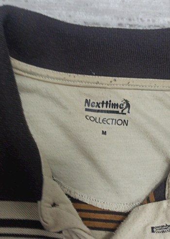 Kahverengi Çizgili Kısa Kollu Polo Tişört - Görsel 3