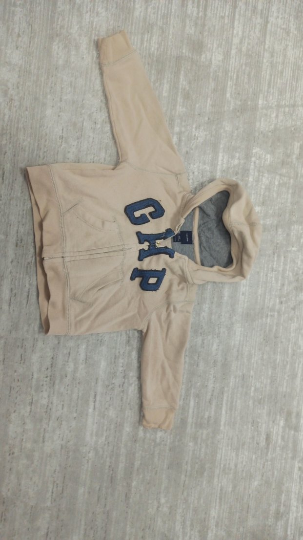 Kapüşonlu Fermuarlı Erkek Çocuk Bej Sweatshirt - Görsel 3