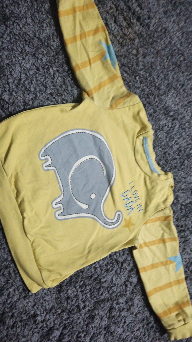 Sarı Düğmeli Erkek Çocuk Kısa Kollu Sweatshirt - Görsel 2