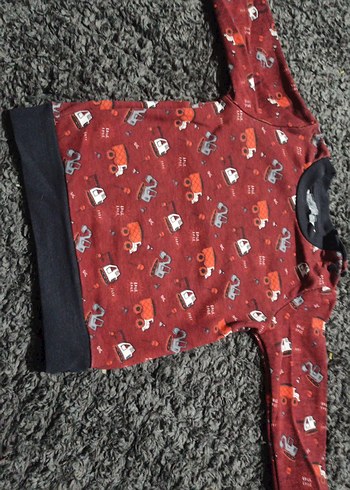 Kırmızı Erkek Çocuk Uzun Kollu Sweatshirt - Görsel 3