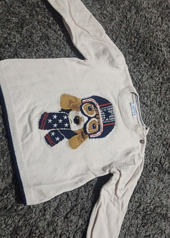 Erkek Çocuk Beyaz Triko Sweatshirt - Görsel 3