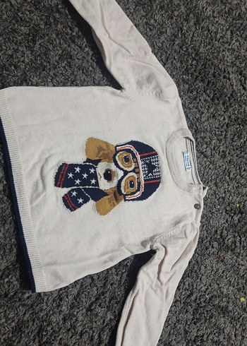 Erkek Çocuk Beyaz Triko Sweatshirt - Görsel 4