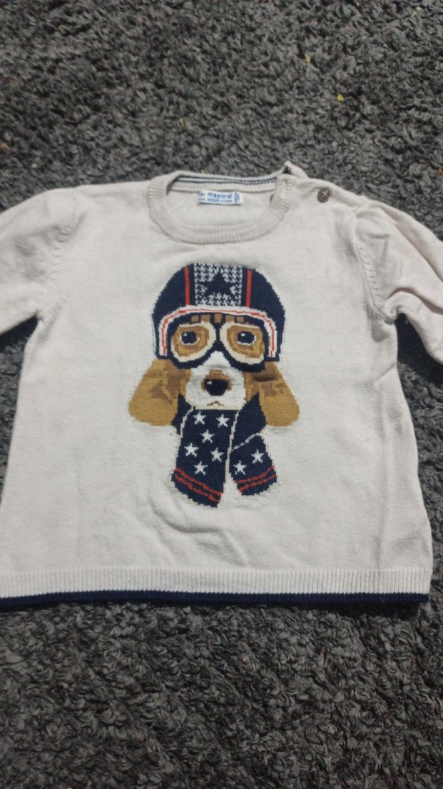 Erkek Çocuk Beyaz Triko Sweatshirt - Görsel 2